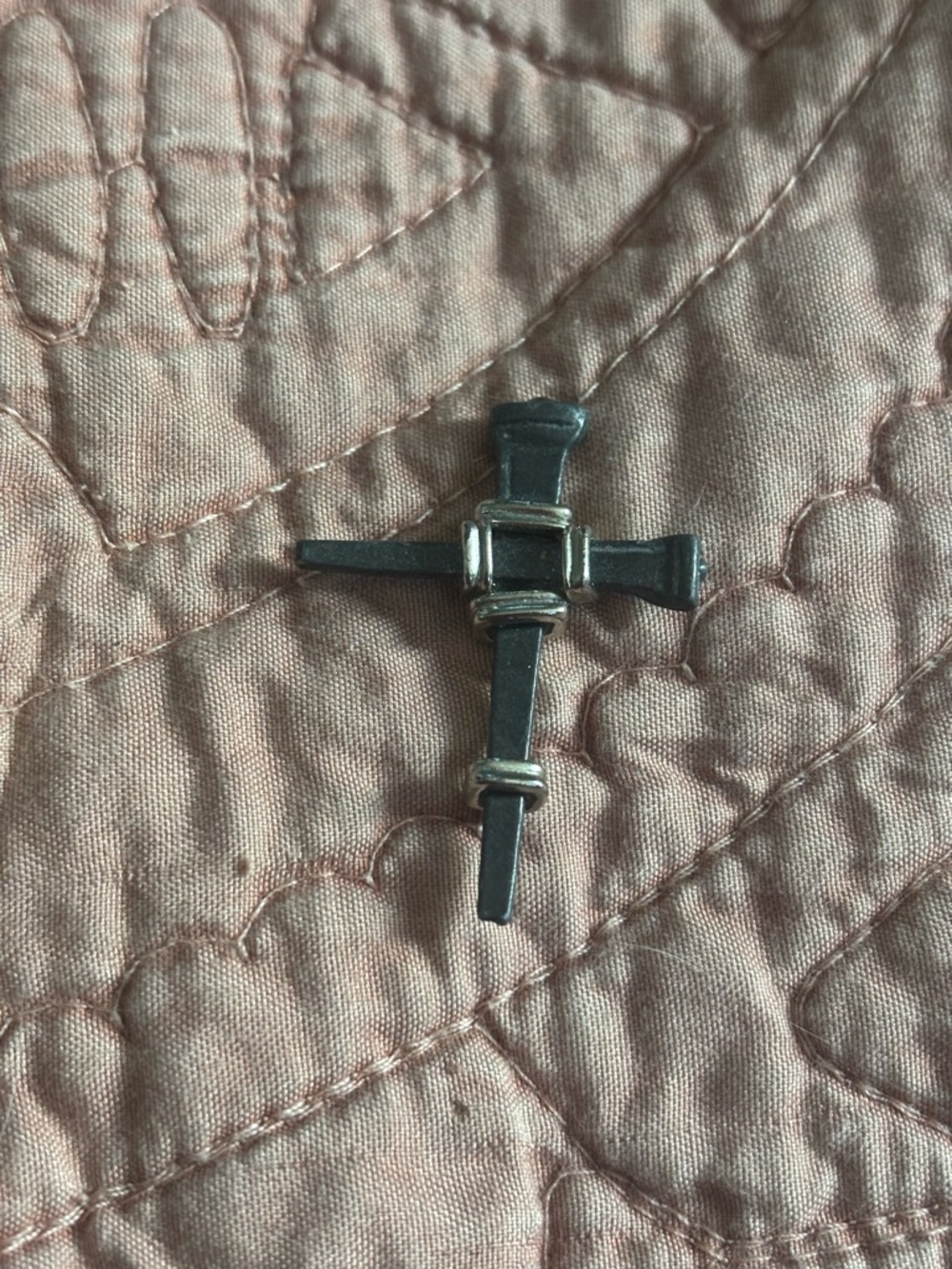 Vintage Nail Cross Pendant-  Classic Religious Accessory